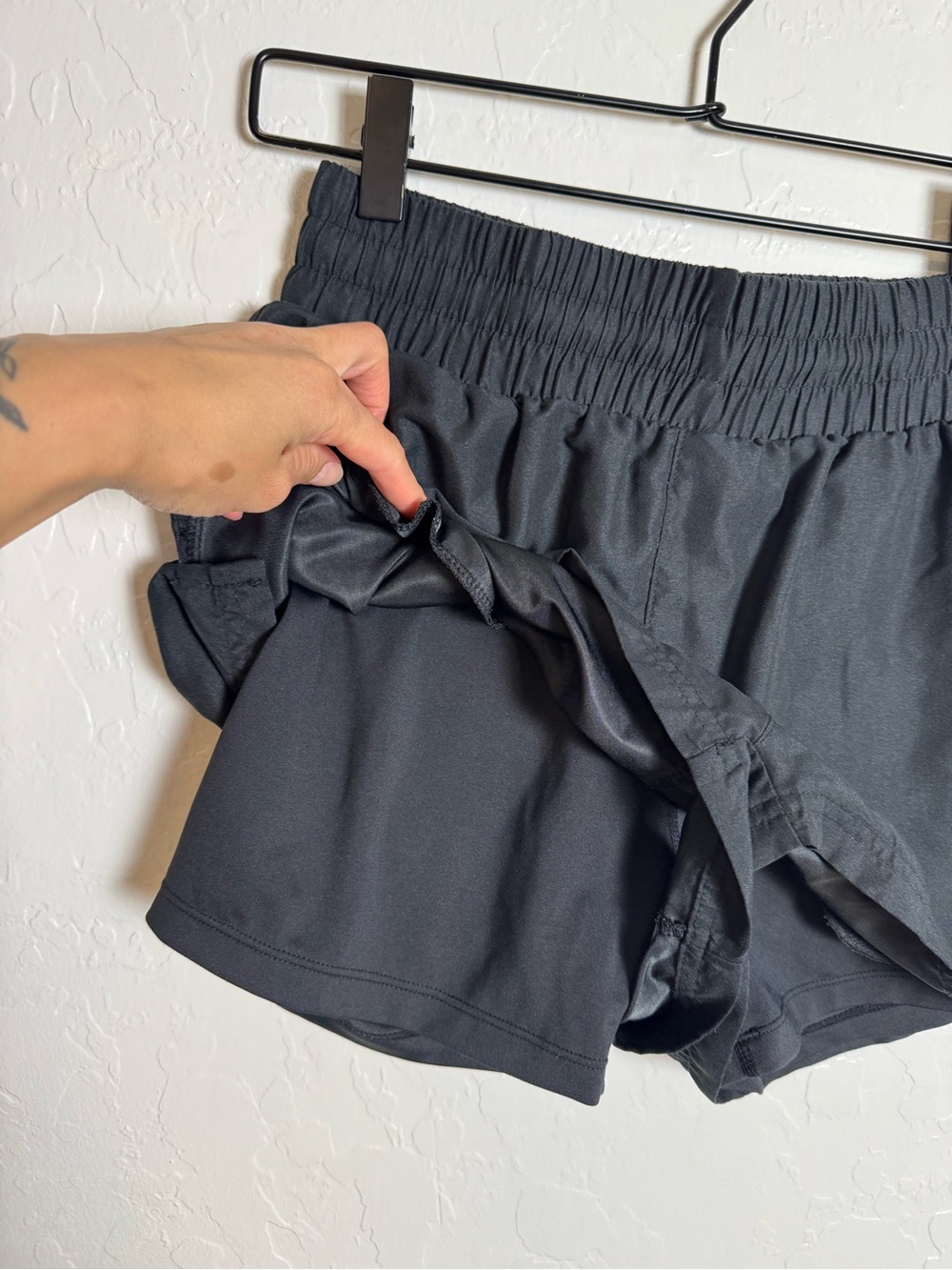 WILO The Label High Waisted 2-in-1 Running Shorts Black Lined Athletic - Picture 6 of 10